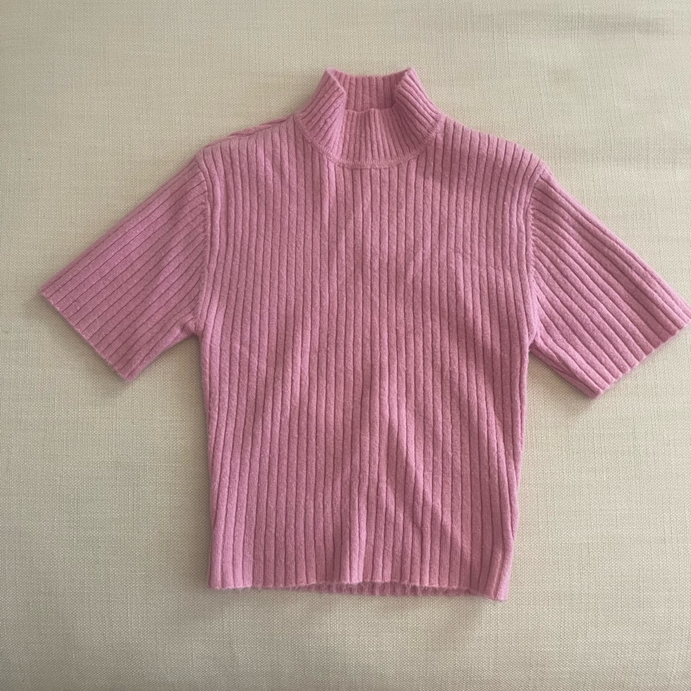 Staud Short Sleeve Turtleneck Sweater